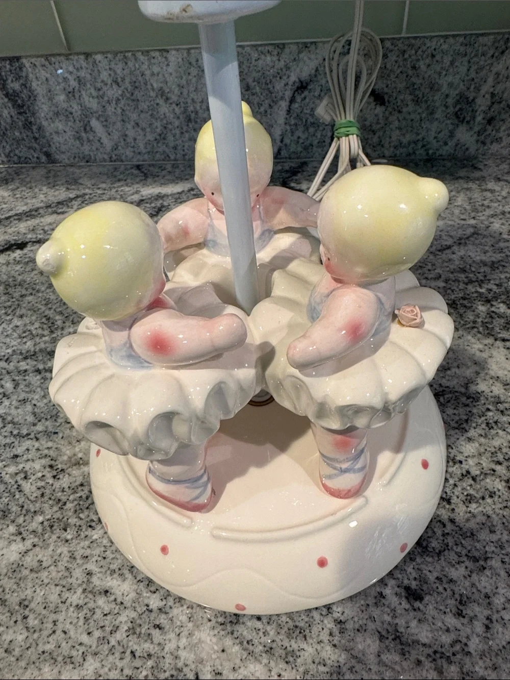 Vintage nursery or little girl bedroom lamp with three precious ballerinas!
